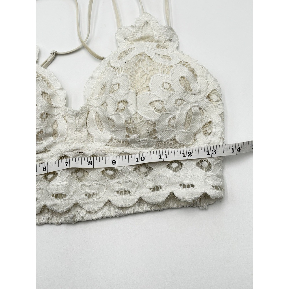 Boho Lace Bralette Crop Top Cream Festival Cottagecore Romantic S - Picture 5 of 6